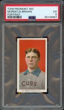 1909-11 T206 Mordecai Brown Piedmont 350 Portrait PSA 5 EX Pop 3 PWCC-A 4 Higher