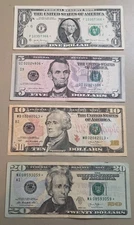$1 $5 $10 $20 Federal Reserve * Star Replacement Error Notes (Lot of 4)