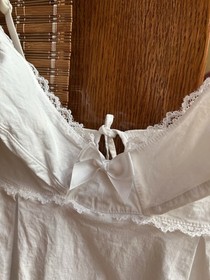 Agent Provocateur White Cotton Babydoll Chemise Mini Nightdress Lace Trim 34B