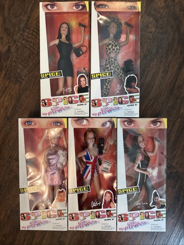 Spice Girls Girl Power 1997 NRFB set completo 5 bambole Galoob merchandise ufficiale