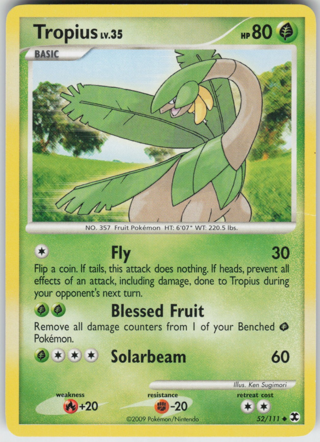 Pokemon TCG Tropius 52/111 Rising Rivals Uncommon card Normal