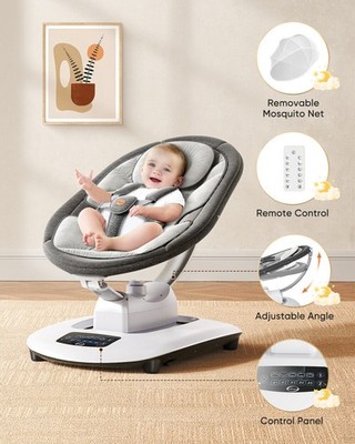 Ixdregan Electric Baby Bouncer, 3D Motion Remote Control Adjustable Seat Swing