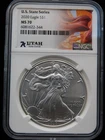 2020 American Silver Eagle NGC MS70 - U.S. State Series UTAH (BT1442)