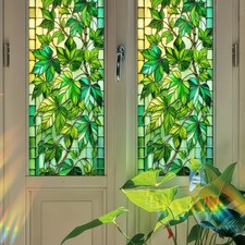 Privacy Window Film Decorative Leafy Vine Window Privacy Film Stained Decals ...
