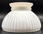Vintage Small White Milk Glass Ribbed Glass Student Shade, 6” Fitter, VG Cond.