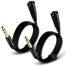 1/4 Inch TRS to XLR Cable 10Ft 2pack, 6.35mm Male to XLR 3 pin Male Balanced ...