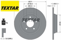 2X Bremsscheibe Textar 92303503 2 Bremsscheiben Hinterachse Hinten FüR Ford