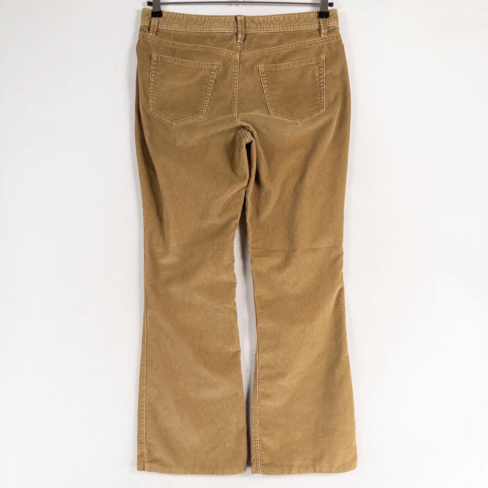 Eddie Bauer Pants Womens Sz 10 Tan Camel Corduroy Flare Leg Mid Rise Hemmed 30" - Image 3 of 4