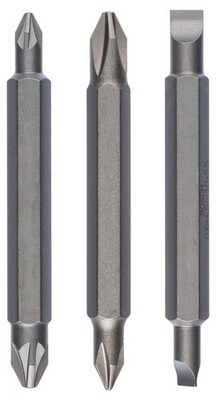 Bosch Doppelklingenbit-Set, 3-teilig, PH1, PZ1, S 0,6x4,5, PH2, PZ2, S1,0x5,5,