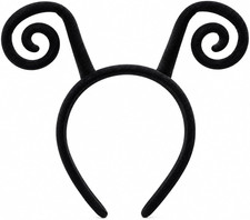 Butterfly Antenna Headband Black Spiral Antennae Costume Hairband for Kids and