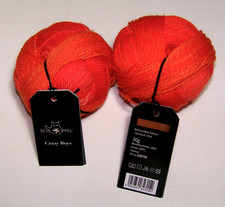 Lot of Two 50gm balls of Schoppel CRAZY BOYS Fingering Sock Yarn 2699 ORANGE