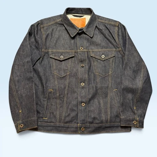 Brave Star Selvage Jacket Mens Large Blue Denim Ironside Selvedge USA Workwear video thumbnail