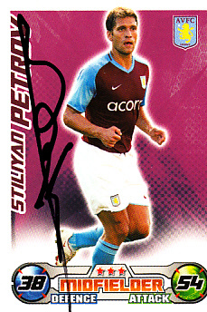 Aston Villa F.C Stiliyan Petrov Hand Signed 08/09 Championship Match Attax. - Picture 1 of 1