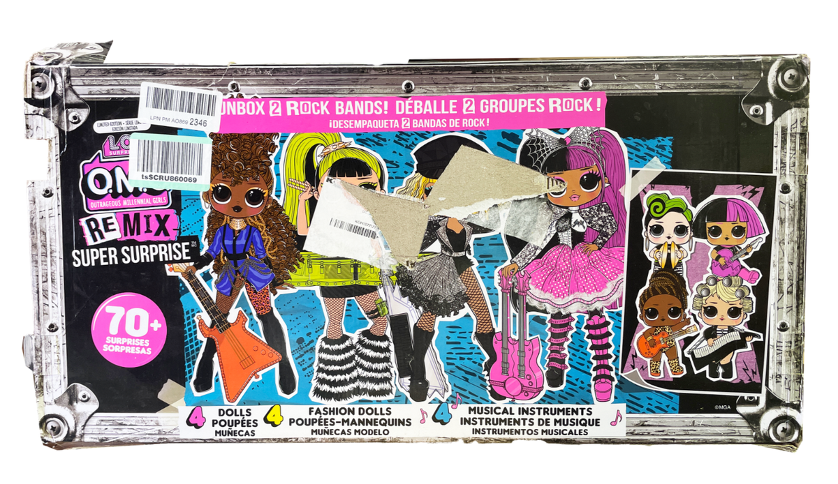 L.O.L. Surprise O.M.G. Remix Super Surprise Four Doll Set With 70+