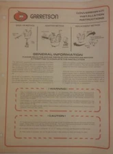 Garretson Gas Fuel Conversion Kit Installation Instructions Models SD/S2/KN