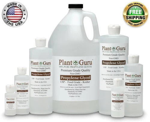 Propylene Glycol Food Grade USP 99.9% Pure Kosher NON GMO PG VG 1 oz to 1 Gallon