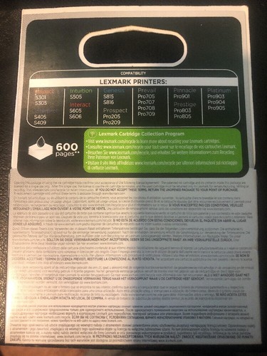 Lexmark Cartouche D'Encre D'Origine 100 XL CYAN 600 Pages Neuf - Photo 2/2