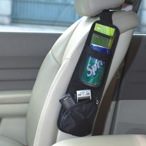 2 Car Seat Back Storage Bag Travel Organizer Multi Pocket Tissue Can Holder - Picture 2 of 6
