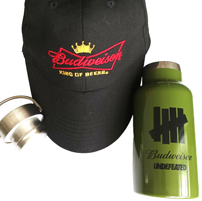 UNDEFEATED X Budweiser Insulated Bottle + Budweiser King Of Beers Cap Combo