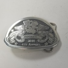 2008 Thunder in the Rockies belt buckle Colorado motorcycle bike rally Loveland