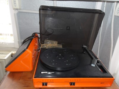 Tourne-disque France Electronique Poppy Orange – Vintage, Pour Pièces Ou Réparation