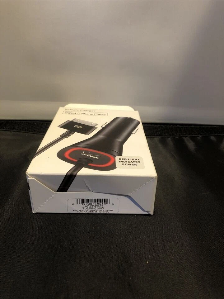 威瑞森 MFI 苹果认证 30 针 2.1 AMP 车载充电器 适用于 iPhone 3 4S — 第 3/4 张图片