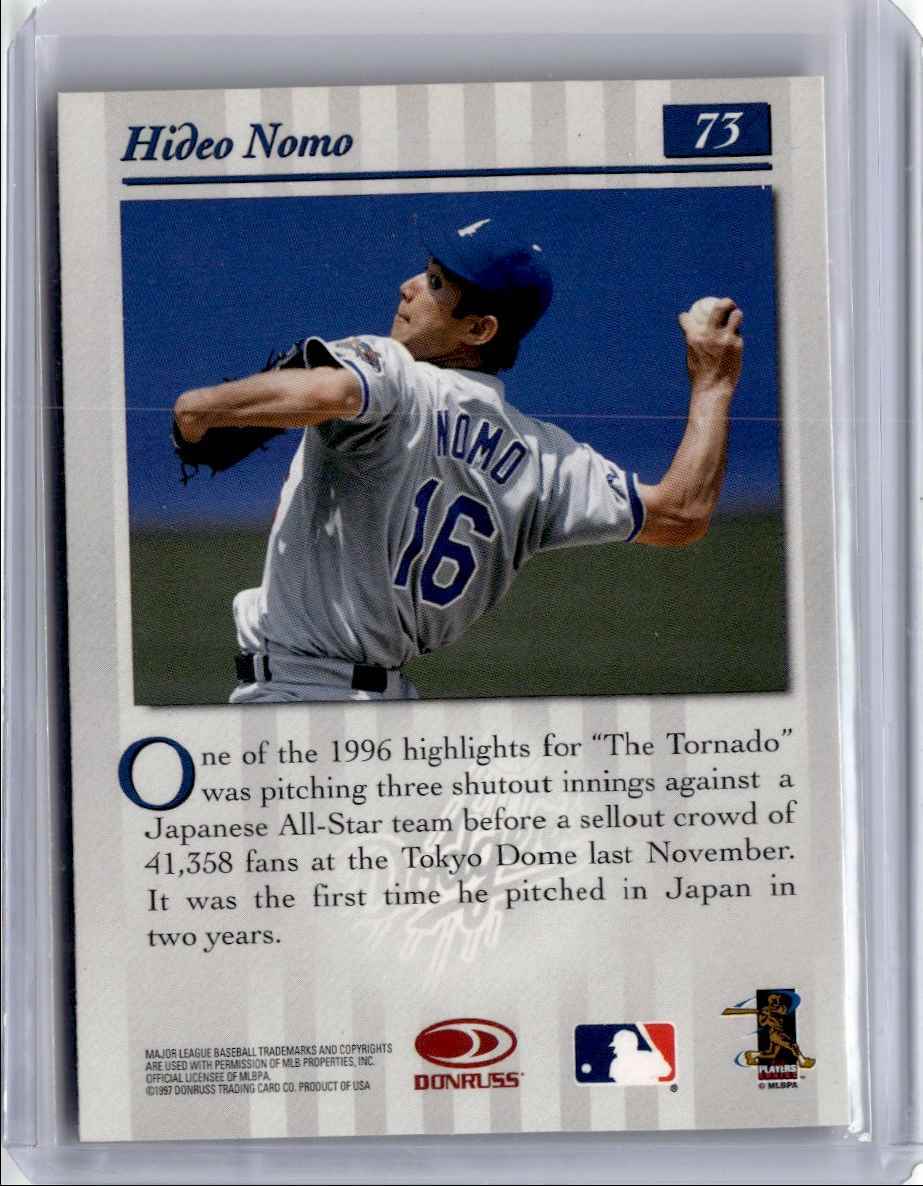 1997 Studio Hideo Nomo Baseball Card Los Angeles Dodgers #73