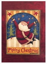 Merry Christmas Santa Garden Flag 12"X18" Designer Decorative Christmas Flag