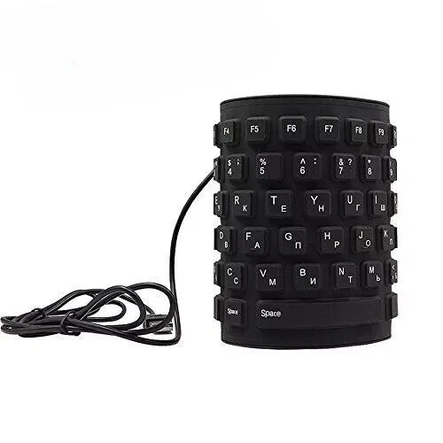 New SILICONE ROLL UP USB KEYBOARD WATERPROOF FOLD UP FOR PHONE, TABLET, COMPUTER - Image 2 of 4