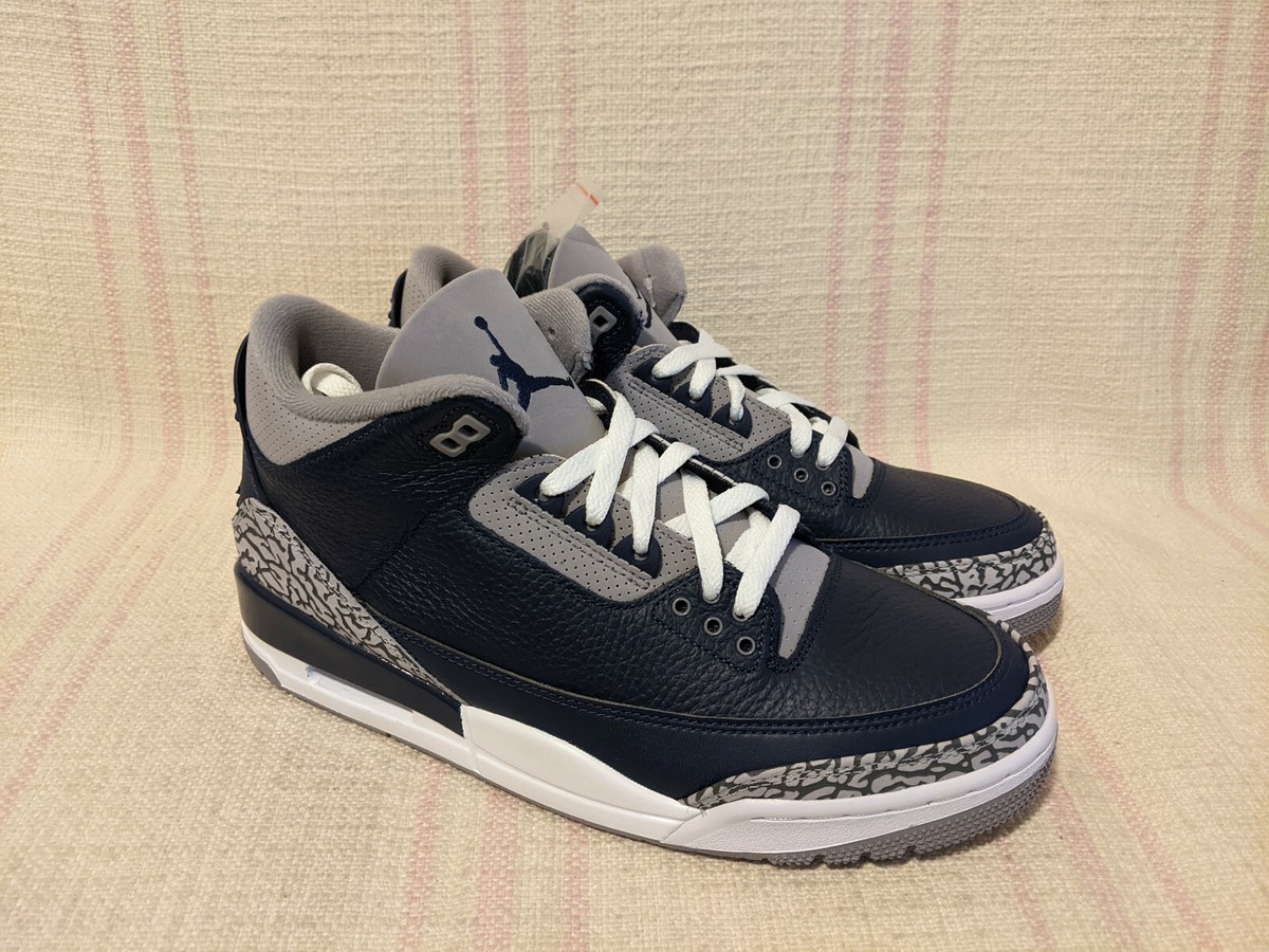 Nike Air Jordan 3 Retro Georgetown Navy Blue Grey AJ3 T8532 401