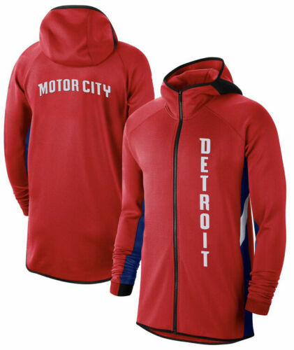 Nike Men’s Red NBA Detroit Pistons Showtime Therma Flex Hoodie XLT AV0870-657 - Picture 1 of 12