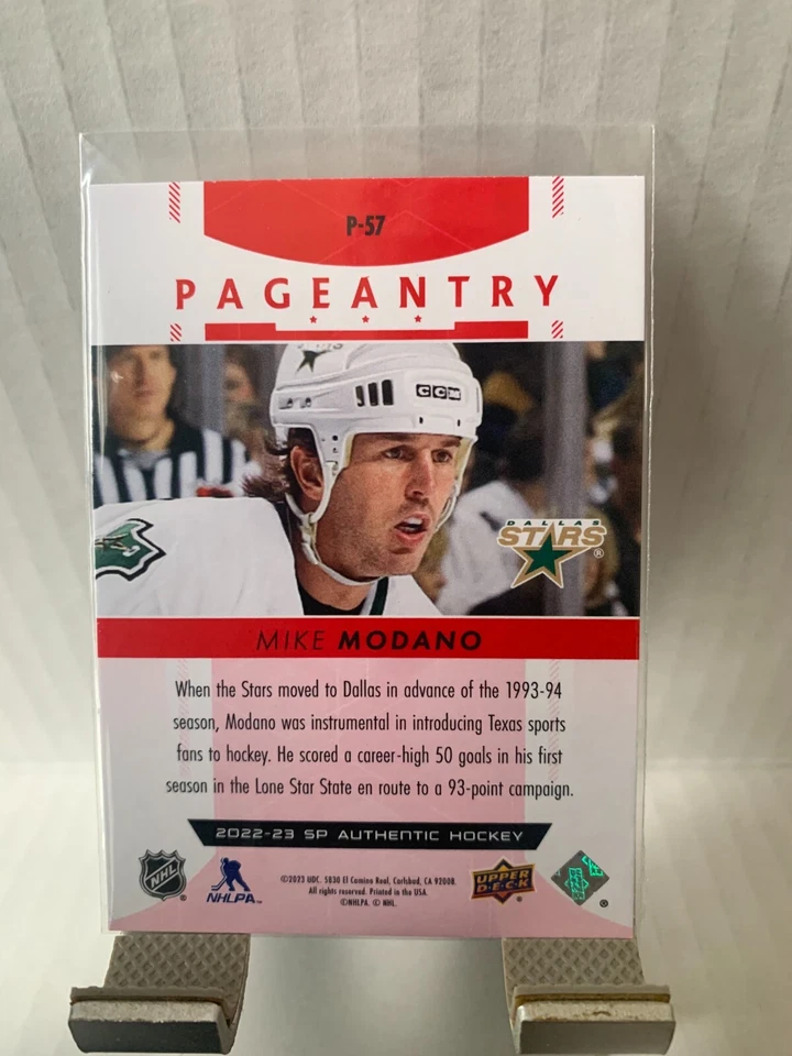 2022-23 SP Authentic Pageantry Red Mike Modano #P-57 Dallas Stars - Image 2 of 2