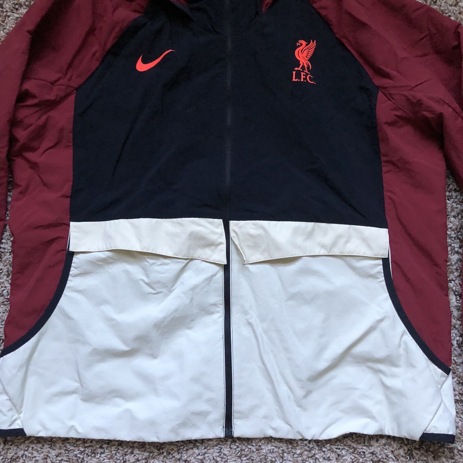 Nike LFC Liverpool Soccer Windbreaker Red Full Zip Jacket Mens Size XL