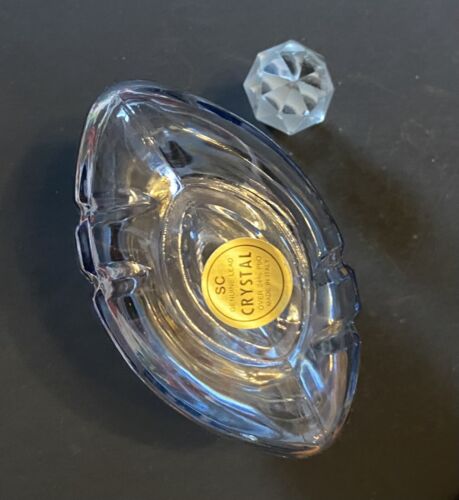 SC Blue Lead Crystal 24% Perfume Bottle Made in Italy - Picture 3 of 3