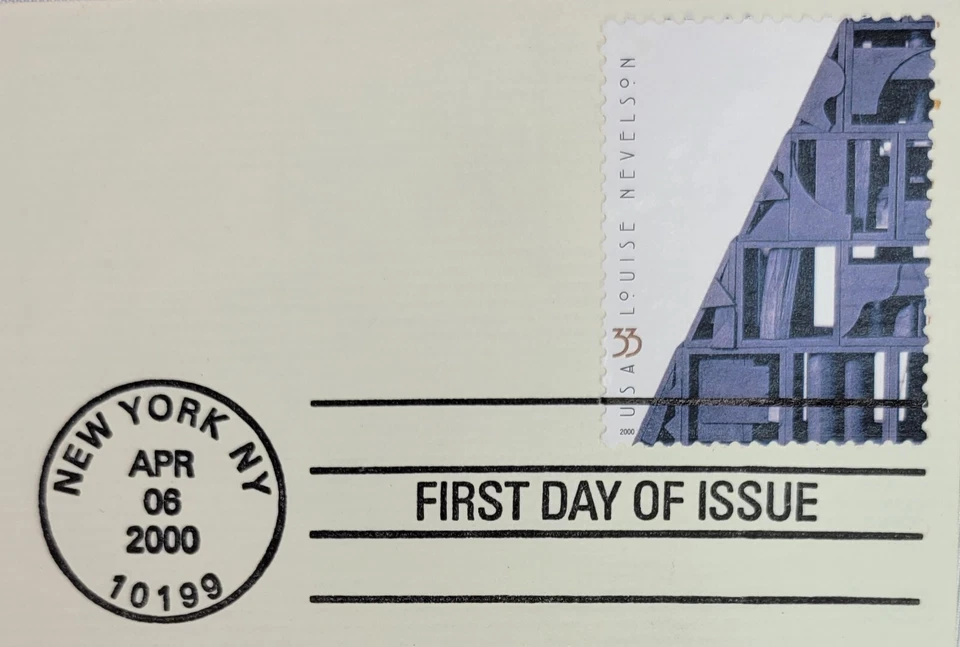 1st Day Issue 22kt Gold Stamp & Envelope - Louise Nevelson - Silent Music I - Image 3 of 3