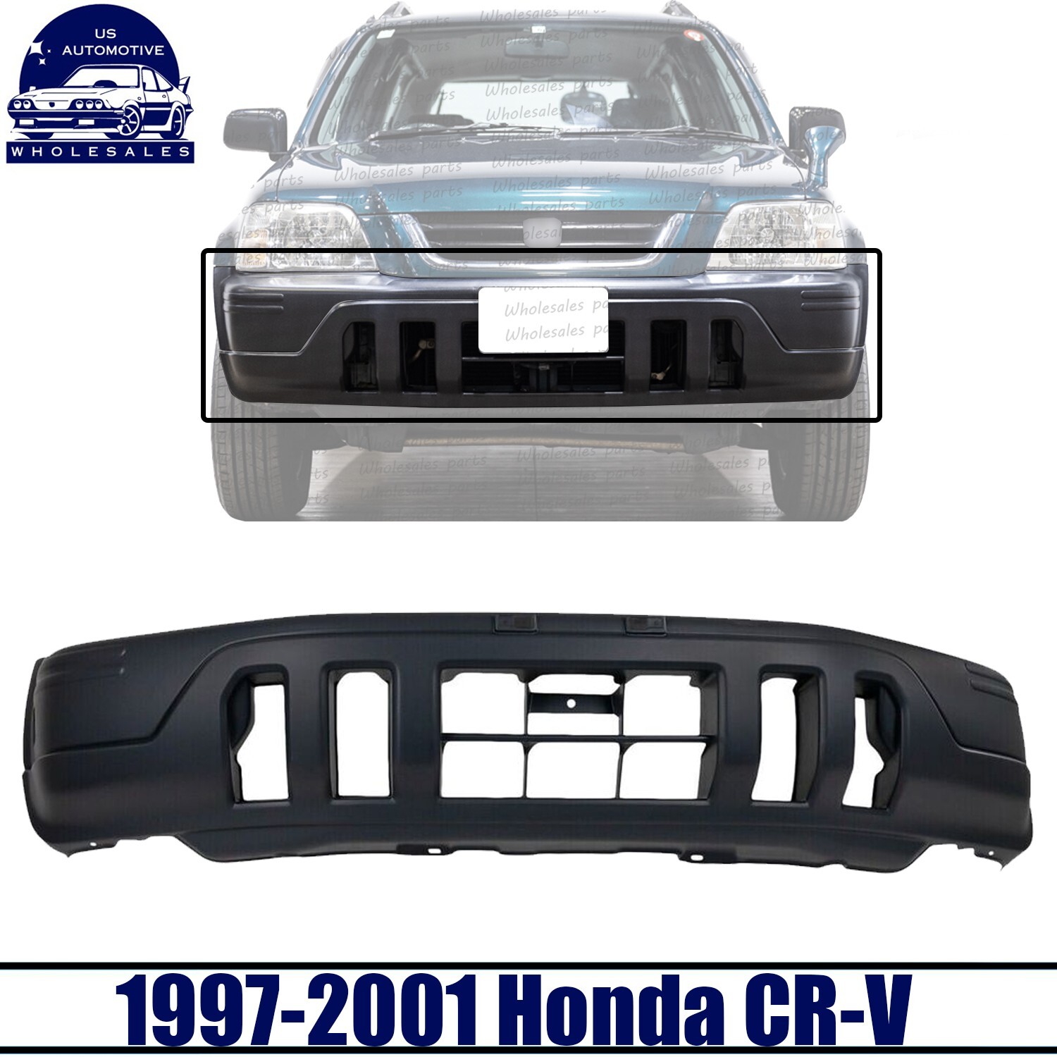 Front Bumper Cover Textured For 1997-2001 Honda CR-V HO1000177