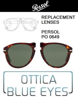 Lenti di Ricambio PERSOL PO 0649 filtri Replacement Lenses 31 0714 GREEN  649 | eBay