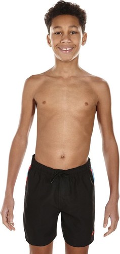 Speedo Jungen Logo Yoke Splice Watershorts, Black/Lava Red/Turquoise, L/15 Zoll - Picture 2 of 4
