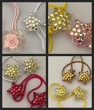 2 PCS PONYTAIL HAIR HOLDERS RHINESTONES SELECT COLOR FREE USA SHIPPING