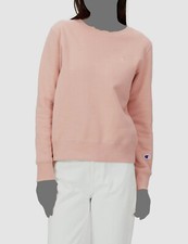 45 Champion Women's Pink Logo Crewneck Boyfriend Sweatshirt Sweater Size L