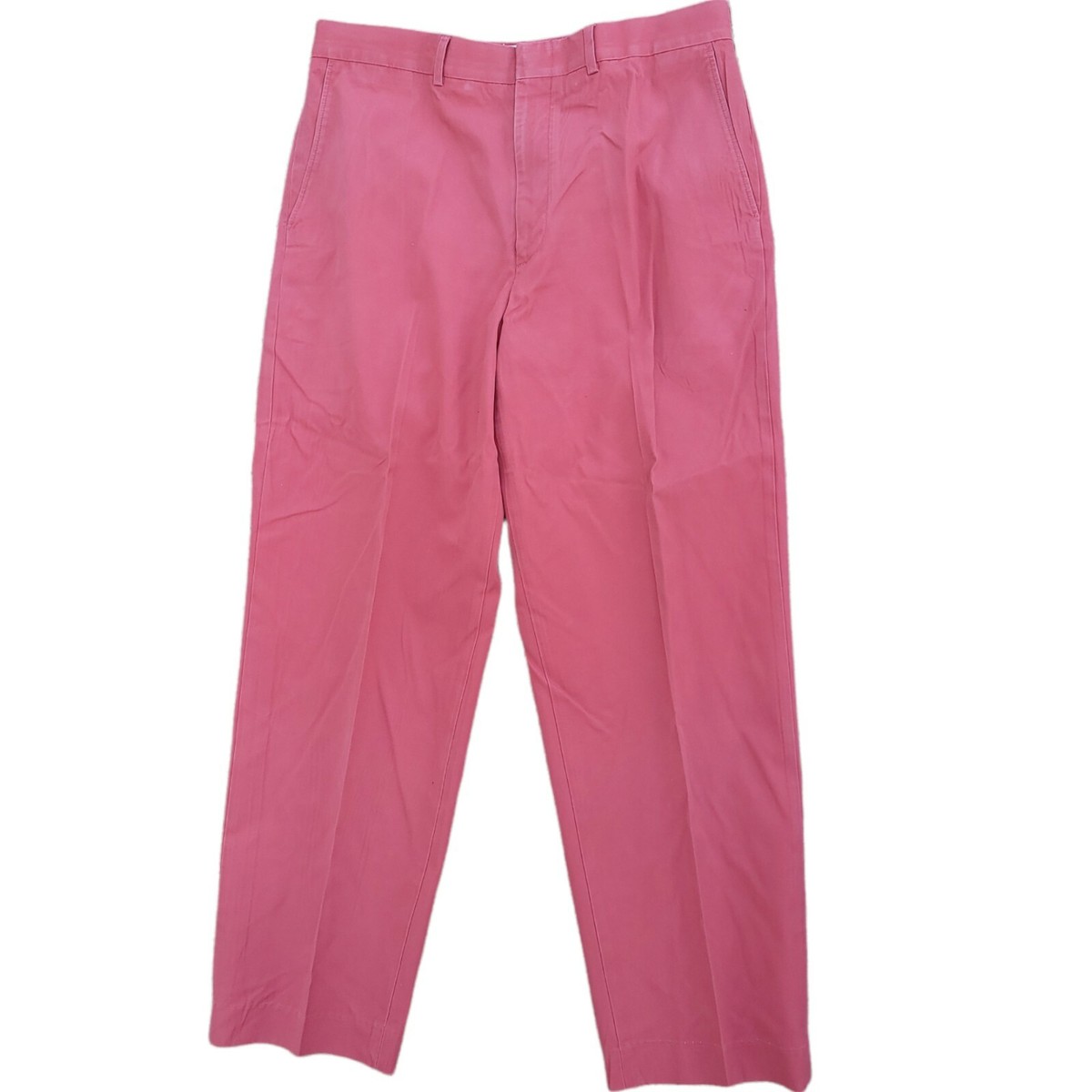 Mens Lands End Salmon Pink Chino Khaki Pants Traditional Fit