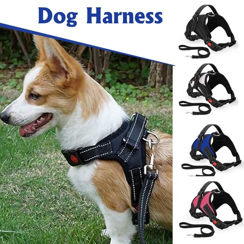 Dog Harness Safety Harnesses For Lead No Pull Puppy Pet Breathable Reflective