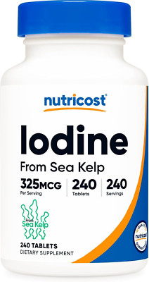 Iodine (Natural Iodine from Sea Kelp) 325Mcg, 240 Tablets - Non-Gmo, Gluten Free