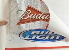 BUDWEISER Paper Christmas Banner 11' x 13" Clydesdales Pulling Wagon