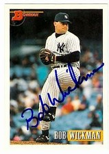 Bob Wickman autographed baseball card (New York Yankees) 1993 Topps Bowman #455