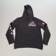 Adidas Sweater Youth Large Black Hoodie Pullover Outdoors Comfort Casual Boys