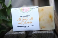 Savon de suif bio pur au calendula et lait de chèvre/100gr/non parfumé/fait main