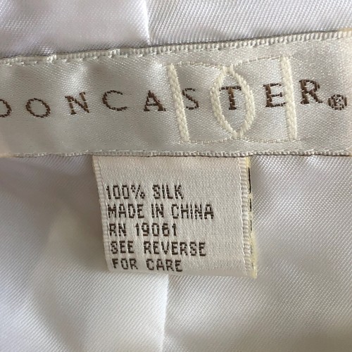 Doncaster 100% Silk Ivory Polka Dot V Neck Formal Top Size 12 - Picture 6 of 8