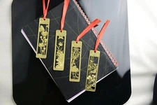Chinese Traditional Flowers Gold Metal Cute Floral Bookmarks Book Markers Gift