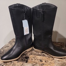  NEW Girls' Sahara Zipper Slip-on Riding Boots - Cat  Jack Cognac Size 2
